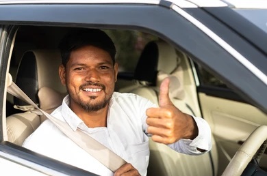 happy cab driver showing thumbs 260nw 2116909850